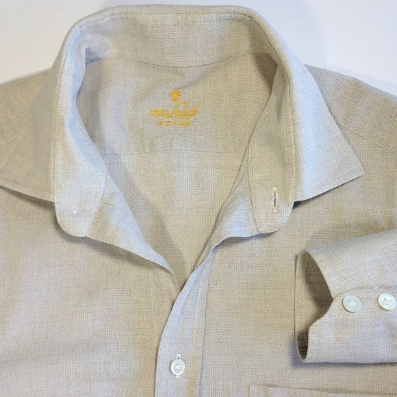 Men's Van Laack Royal Shirt Beige Casual Cotton Made in Germany 39-68 (Medium) - Picture 1 of 7